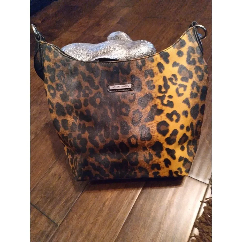Jaclyn Smith‎ Leopard Print Hobo Bag Designer Purse Shoulder Bag